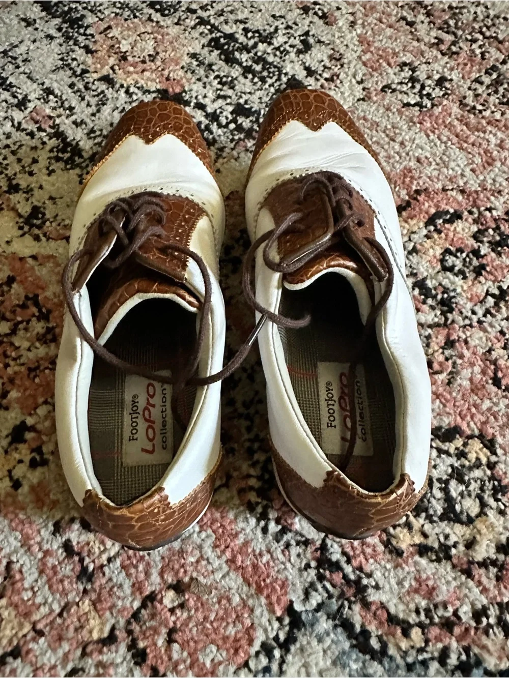 FootJoy LoPro Collection Women’s Wingtip Golf Shoes - Brown/White - Size 7M